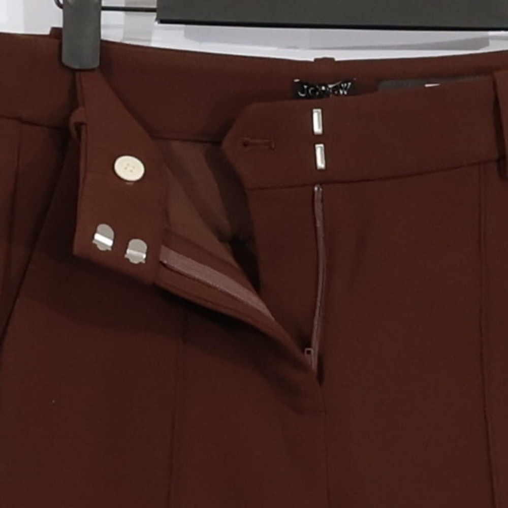 J.Crew Natalia Pant Women 2 Brown Wide Leg High Rise Four Season Stretch $158NWT - Picture 6 of 15
